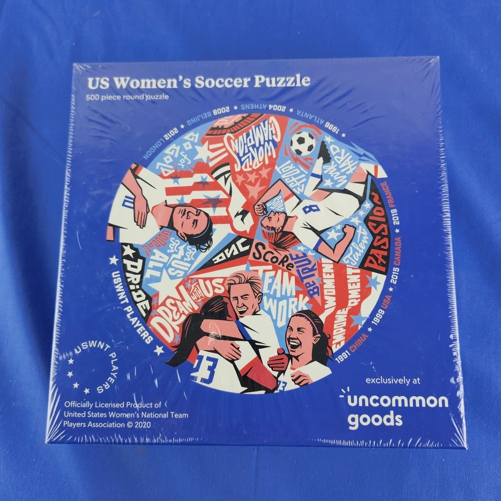 NEW US‎ Women's Soccer Puzzle, 500 Piece 19.5" Round, by Jorge Lawerta